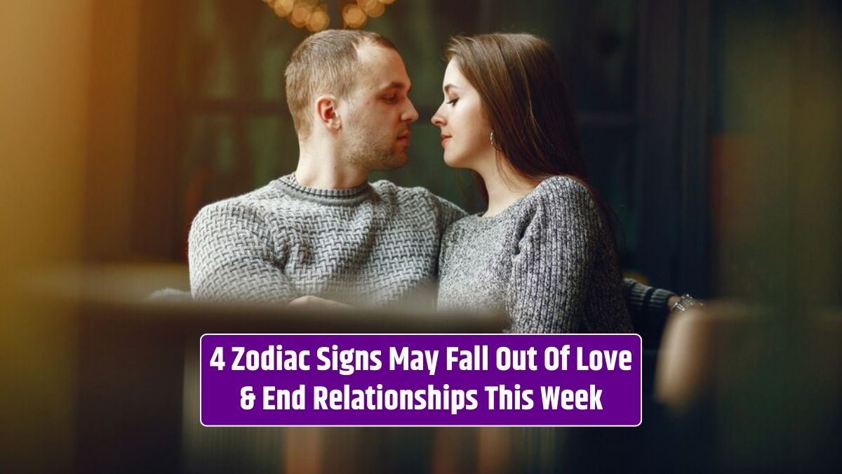 The couple in the cafe may face challenges as some zodiac signs could fall out of love this week, potentially ending relationships.