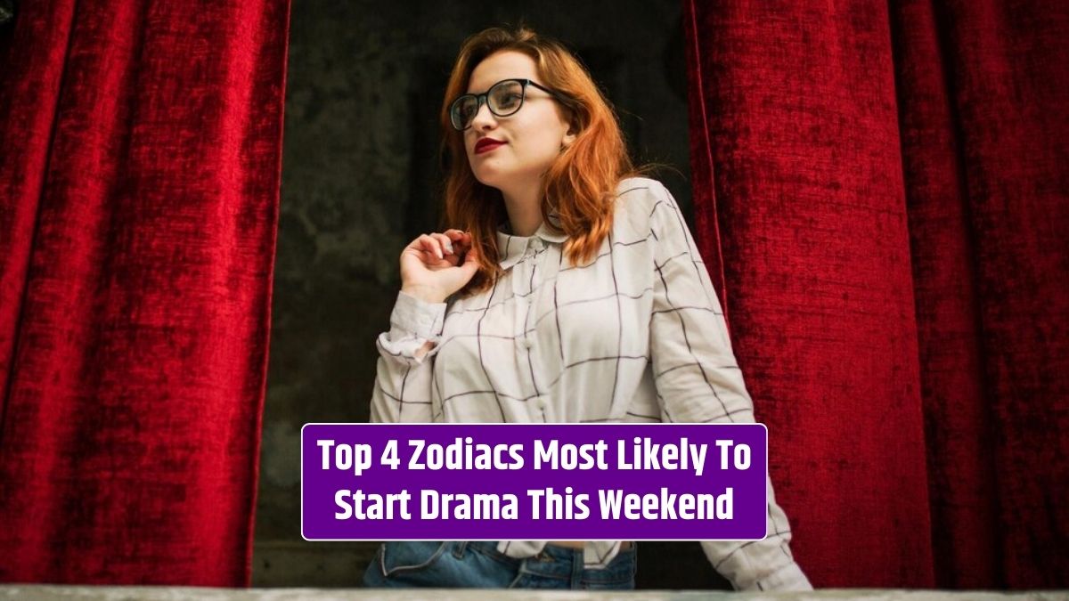 The attractive red-haired woman, donning eyeglasses and a white blouse, poses at an arch, likely to stir up drama this weekend.